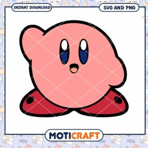 Cute Kirby Character Design for SVG, PNG Instant Download