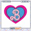 Cute Heart with Letter B Design, Perfect for Crafting Projects 1 Cute Heart with Letter B Design, Perfect for Crafting Projects