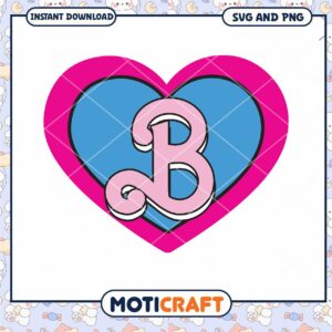 Cute Heart with Letter B Design, Perfect for Crafting Projects