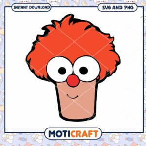 Cute Hairy Character SVG, Instant Download PNG for Crafts