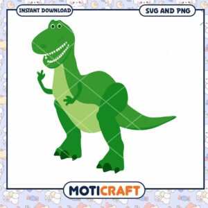 Cute green dinosaur design for instant download, perfect for kids