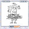Cute girl hula hooping design, ideal for craft projects and printing