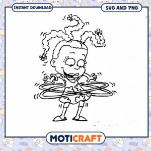 Cute girl hula hooping design, ideal for craft projects and printing
