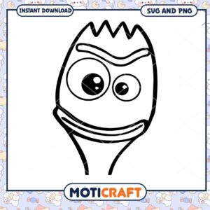 Cute Fork Character Illustration, perfect for crafts and designs