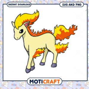 Cute Fire Pony Illustration for Instant Download, Available in SVG PNG