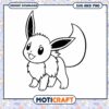 Cute Eevee Coloring Page, Instant Download SVG and PNG Files