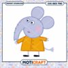 Cute Elephant Illustration in Yellow Coat, SVG and PNG Download