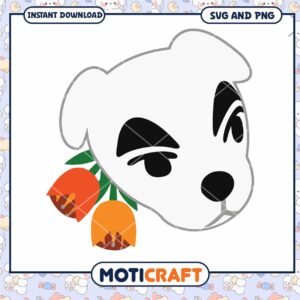 Cute dog face clipart design for crafts, instant download SVG PNG