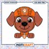 Cute dog in orange helmet illustration for instant download, perfect for kids crafts and party decorations