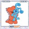 Cute dinosaur and blue puppy design, perfect for crafts and prints