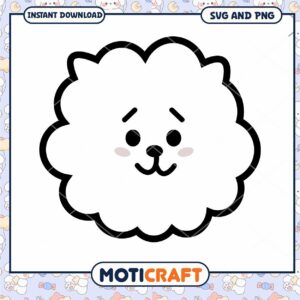 Cute Cloud Dog SVG PNG Instant Download