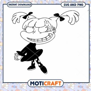 Cute character outline for coloring activities, instant download SVG PNG