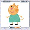 Cute cat character illustration design in PNG format, perfect for kids crafts