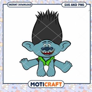 Cute cartoon troll character digital download, available as SVG and PNG