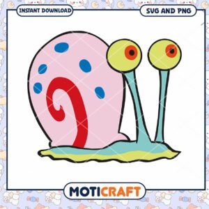 Cute cartoon snail illustration for instant download, perfect for kids' crafts