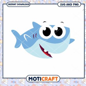 Cute cartoon shark illustration for kids designs, perfect for crafts