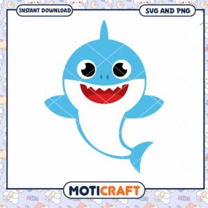 Cute cartoon shark illustration, ideal for children’s designs