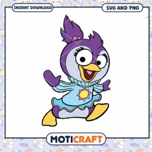 Cute Cartoon Penguin in Dress, Perfect for Kids and Crafts