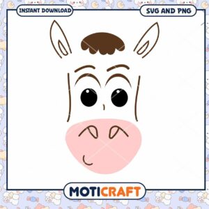 Cute Cartoon Horse Face Illustration, Perfect for Craft Projects