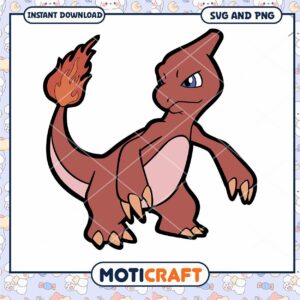 Cute cartoon fire dinosaur PNG download, perfect for crafts and designs