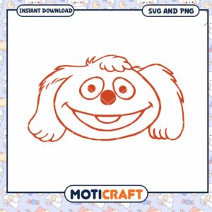 Cute cartoon dog face design for crafting, available in SVG and PNG