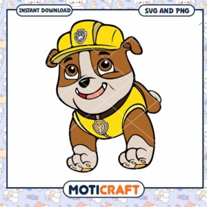 Cute cartoon dog design for kids, available as SVG and PNG