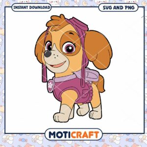 Cute cartoon dog character, instant download SVG and PNG file