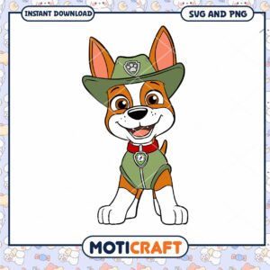 Cute cartoon dog character for instant download, available in SVG and PNG