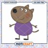 Cute cartoon dog character design for crafts, available in SVG and PNG