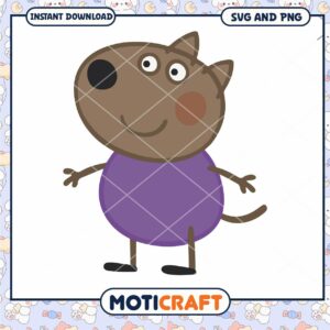 Cute cartoon dog character design for crafts, available in SVG and PNG