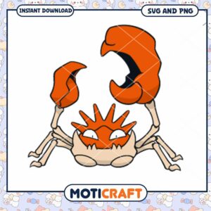 Cute Cartoon Crab SVG File, Instant Download for Crafts and Projects
