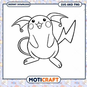 Cute Cartoon Creature Drawing, Instant Download SVG and PNG File
