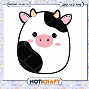 Cute Cartoon Cow Icon, Perfect for PNG and SVG Downloads