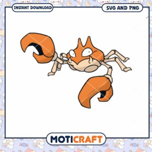 Cute cartoon crab illustration for instant download, SVG and PNG format