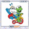 Cute Cartoon Characters on Bike, Perfect for Instant Download PNG