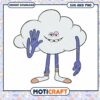 Cute cartoon cloud character design, available in SVG and PNG formats