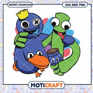 Cute cartoon characters in vibrant colors, perfect for kids' designs