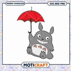 Cute cartoon character with red umbrella, perfect for kids designs