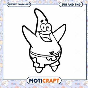 Cute Cartoon Character Outline, Available in SVG and PNG Formats