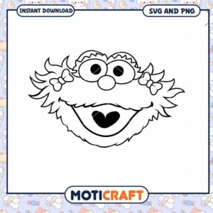 Cute cartoon character face SVG design, perfect for crafts projects