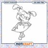 Cute cartoon character coloring page, instant download SVG PNG formats