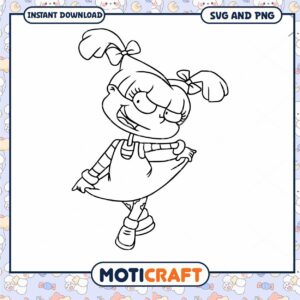 Cute cartoon character coloring page, instant download SVG PNG formats