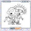 Cute cartoon character coloring page, instant download PNG file