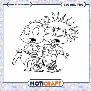 Cute cartoon character coloring page, instant download PNG file