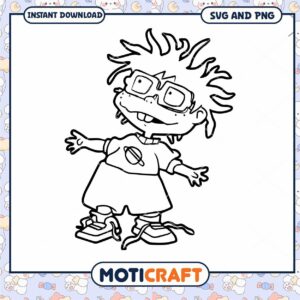 Cute cartoon character coloring page, instant download SVG PNG file