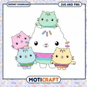 Cute Cartoon Cats SVG and PNG, Perfect for Instant Download Projects