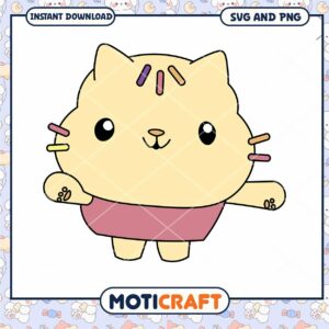 Cute cartoon cat design for instant download, perfect for crafts