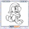 Cute Cartoon Bunny Outline for Coloring, Instant Download SVG PNG
