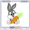 Cute cartoon bunny holding a carrot, instant download SVG PNG file