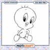 Cute cartoon bird line art design, perfect for crafting projects